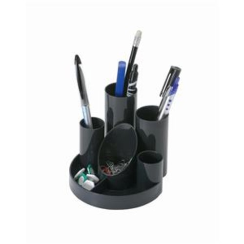 Shoplet Best Desk Tidy With 6 Compartment Tubes Black 244600