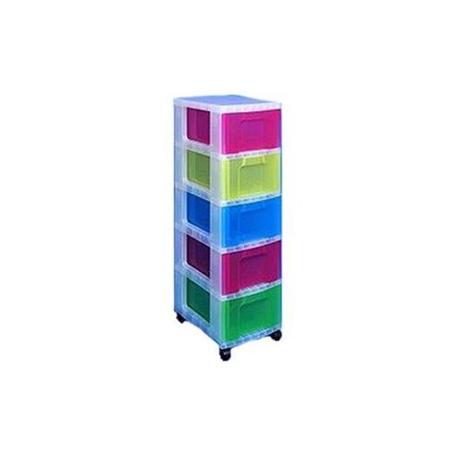 Really Useful Polypropylene 5 Drawer Storage Tower 5 X 12 Litre