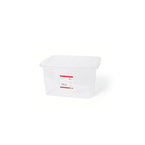 5 Star Office Storage Box Plastic with Lid Stackable 24 Litre Clear -  930677 