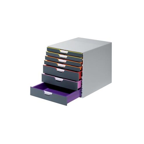 Durable Varicolor A4 7 Drawer Stackable Plastic Desktop Drawer